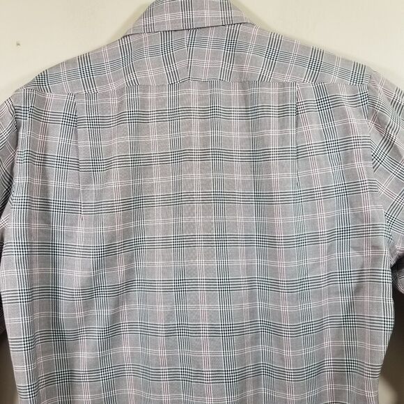 Peter Millar Shirt Men Medium Button Up Houndstooth Check Long Sleeve Cotton - Picture 8 of 11